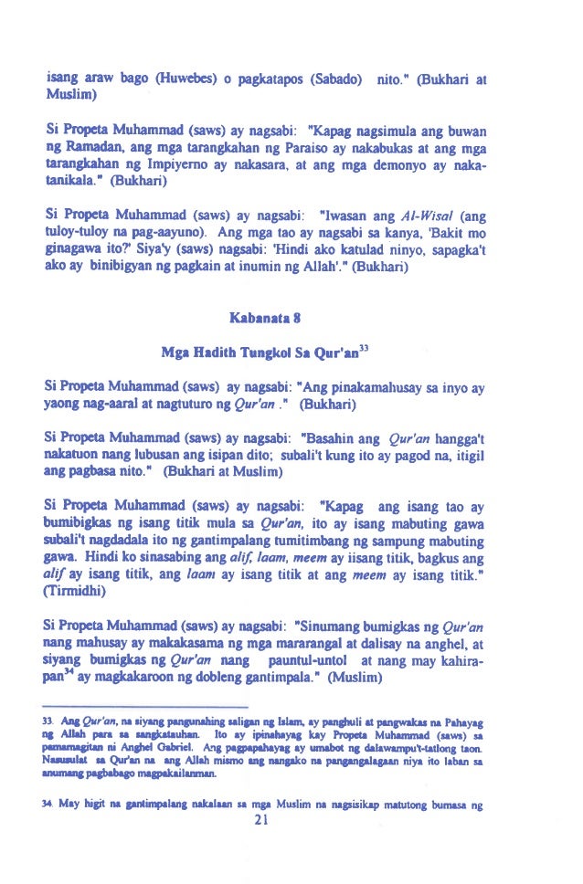 Selection of hadith tagalog
