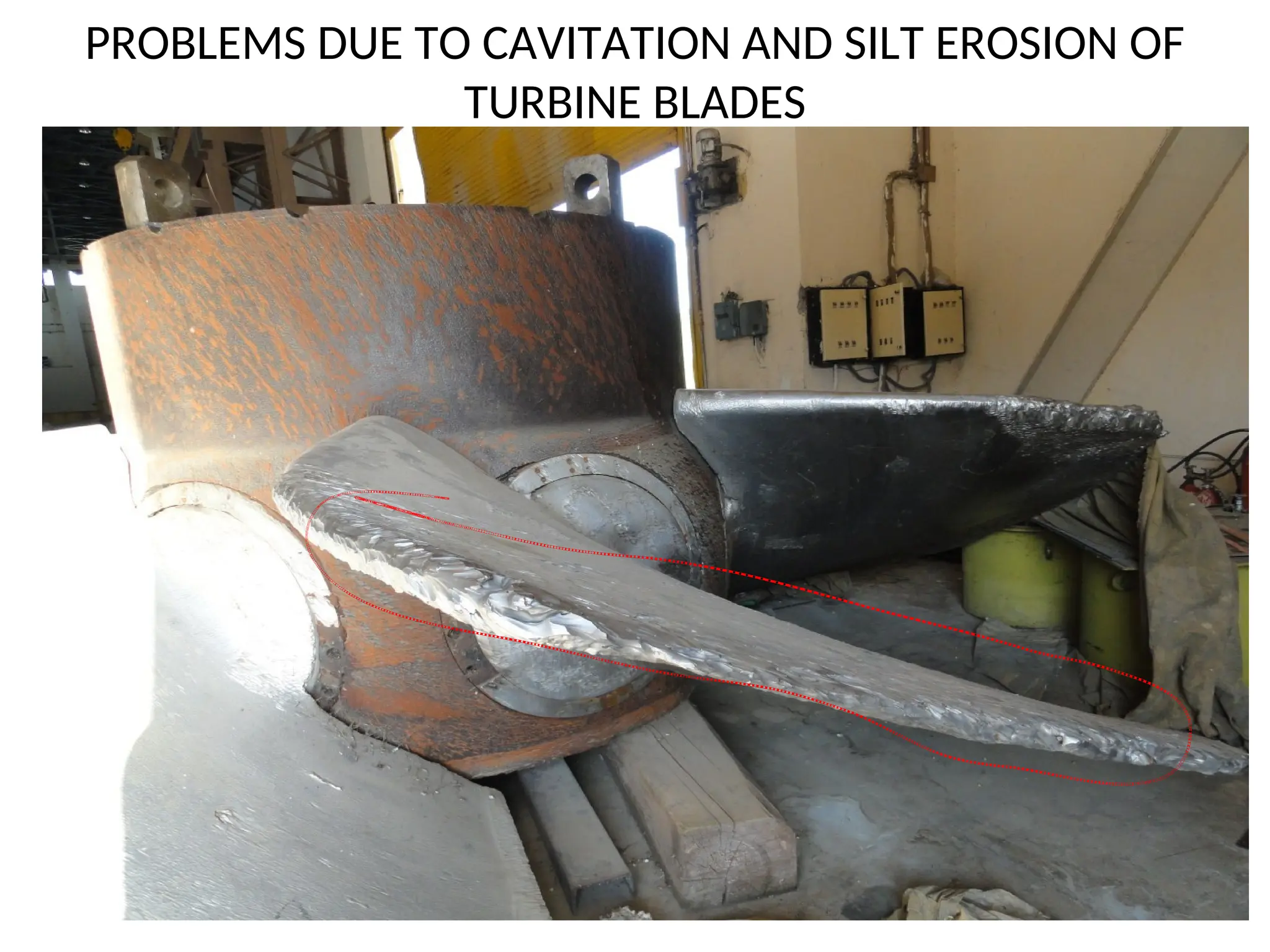 PROBLEMS DUE TO CAVITATION AND SILT EROSION OF
TURBINE BLADES
 