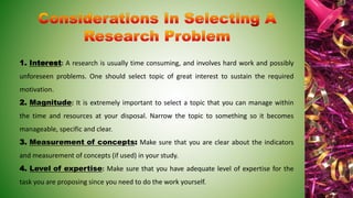 Selection of research problem | PPT