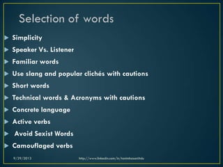 Selection of words | PPTX