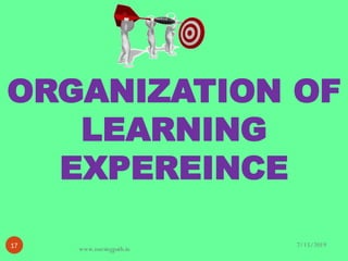 ORGANIZATION OF
LEARNING
EXPEREINCE
7/15/201917 www.nursingpath.in
 