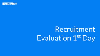 Recruitment
Evaluation 1st
Day
 