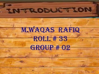 ASI



      M.Waqas Rafiq
         Roll # 33
        Group # 02
 