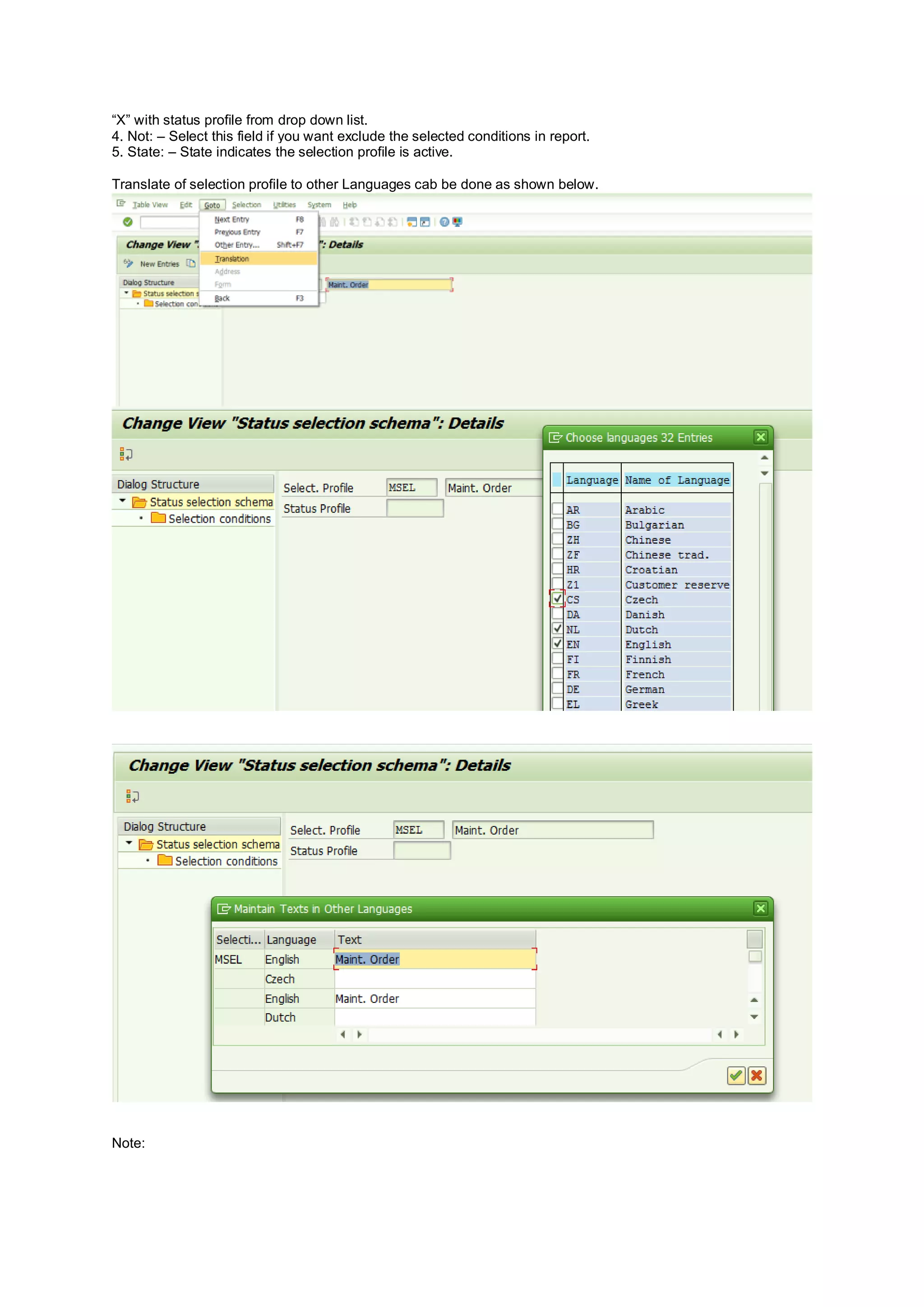 Selection Profile in SAP PM PDF