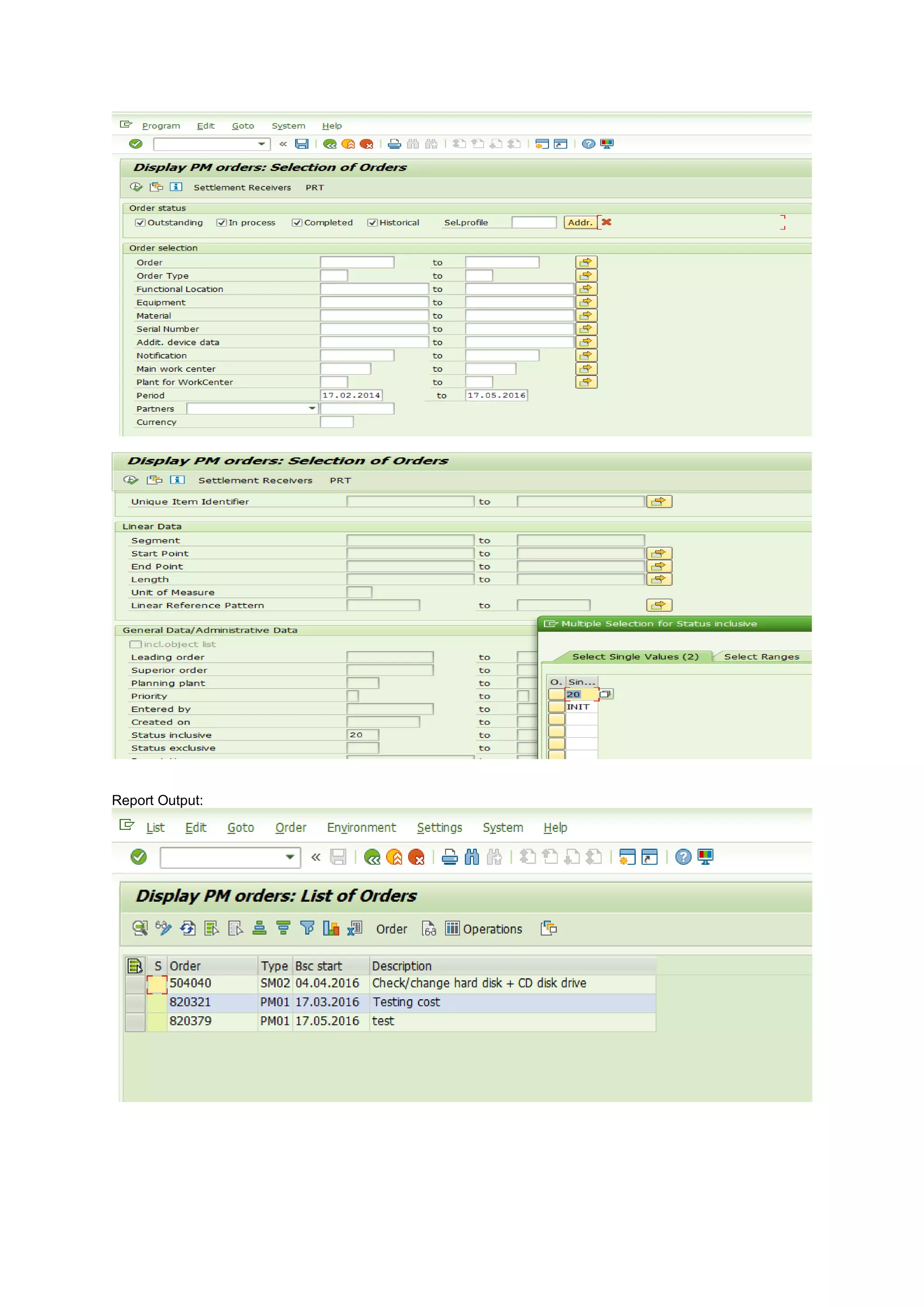 Selection Profile in SAP PM PDF