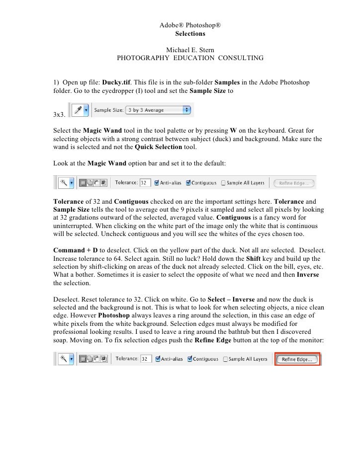 Photoshop Selections