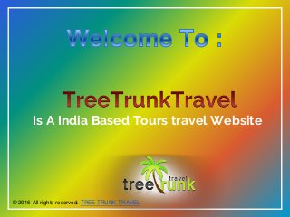 Is A India Based Tours travel Website
© 2016 All rights reserved. TREE TRUNK TRAVEL
 