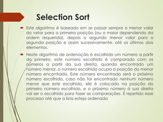 PDF) Uma Comparacao de Algoritmos de Ordenacao baseados em