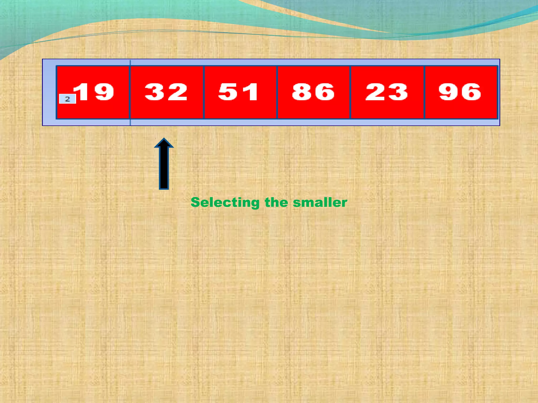 Selecting the smaller
 