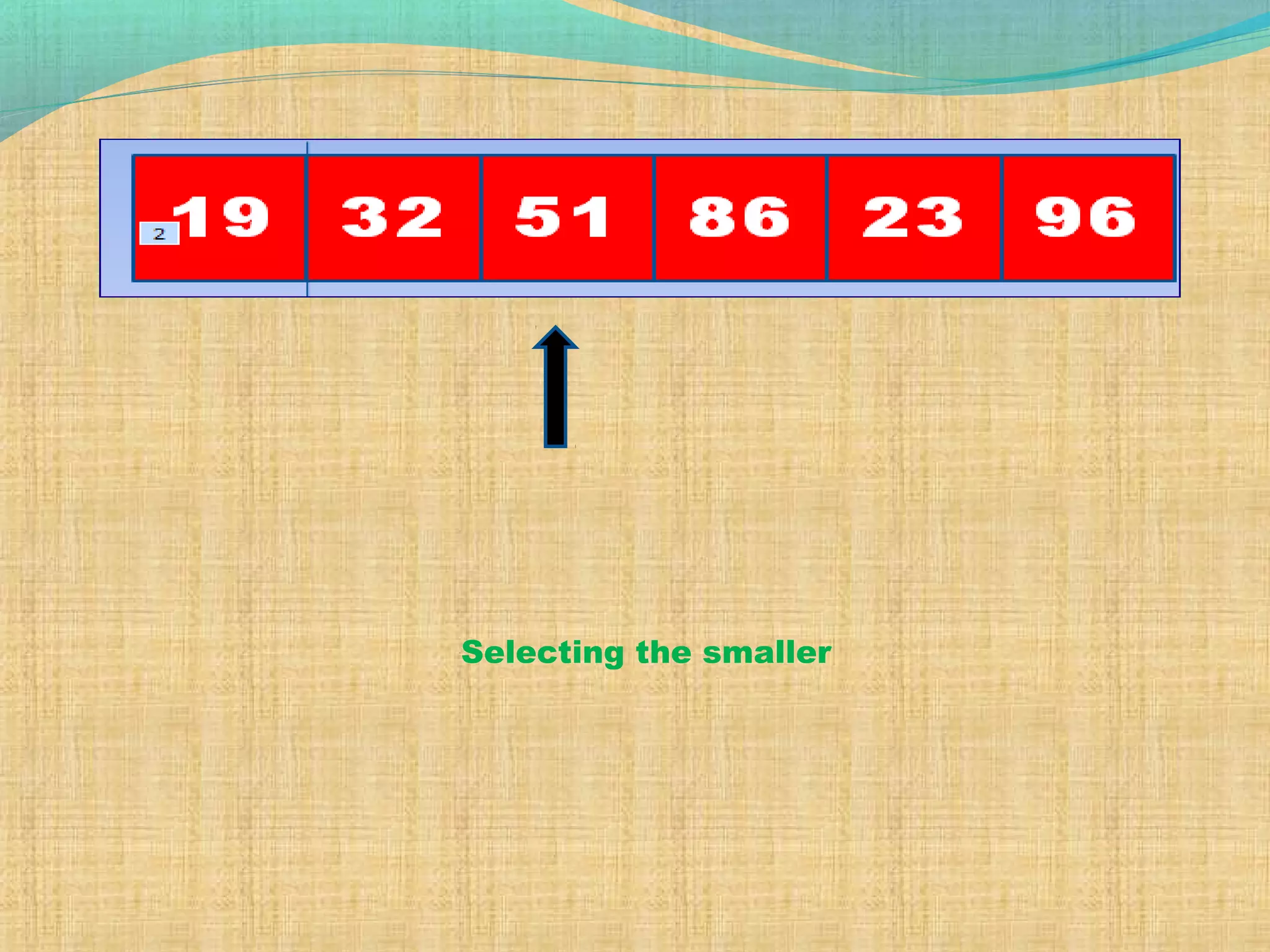 Selecting the smaller
 