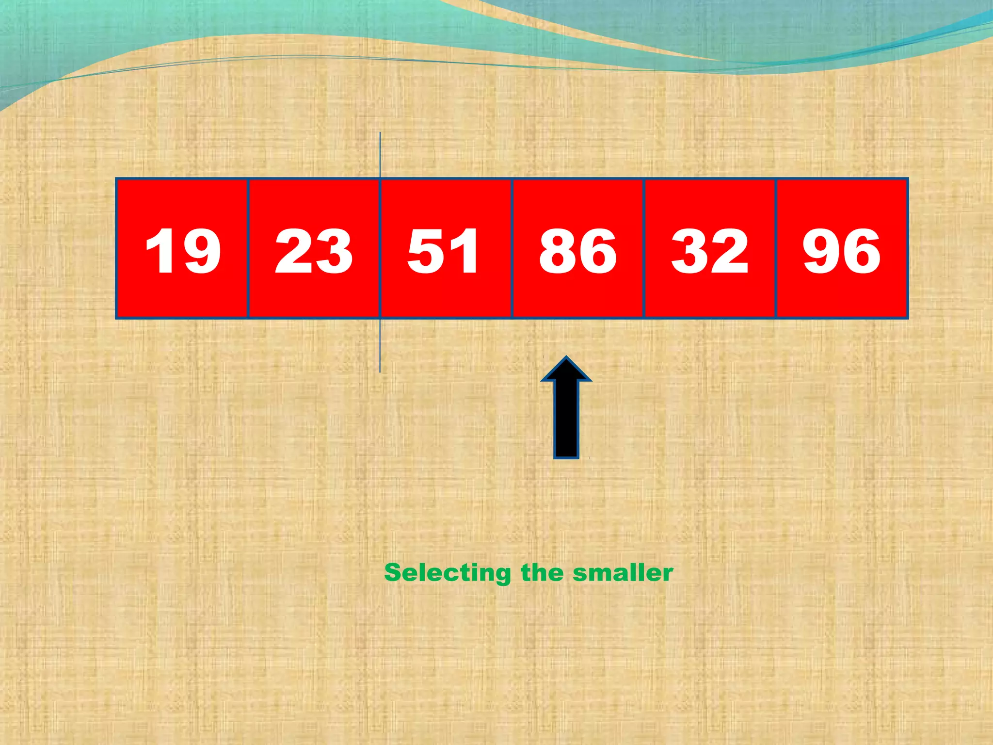 19 23 968651 32
Selecting the smaller
 