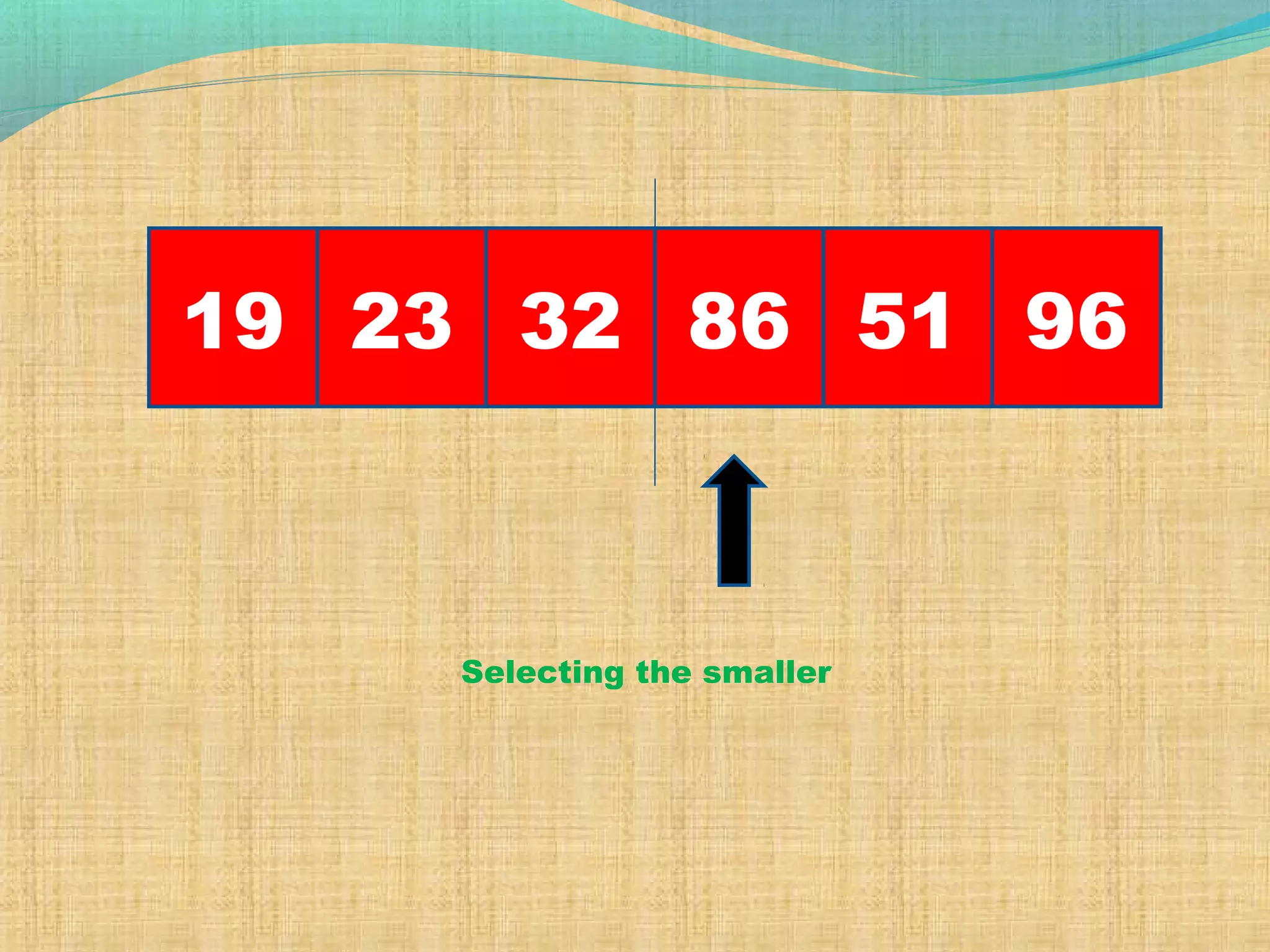 19 23 968632 51
Selecting the smaller
 