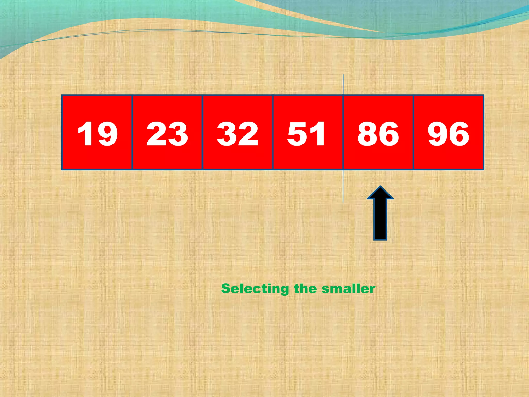 19 23 965132 86
Selecting the smaller
 