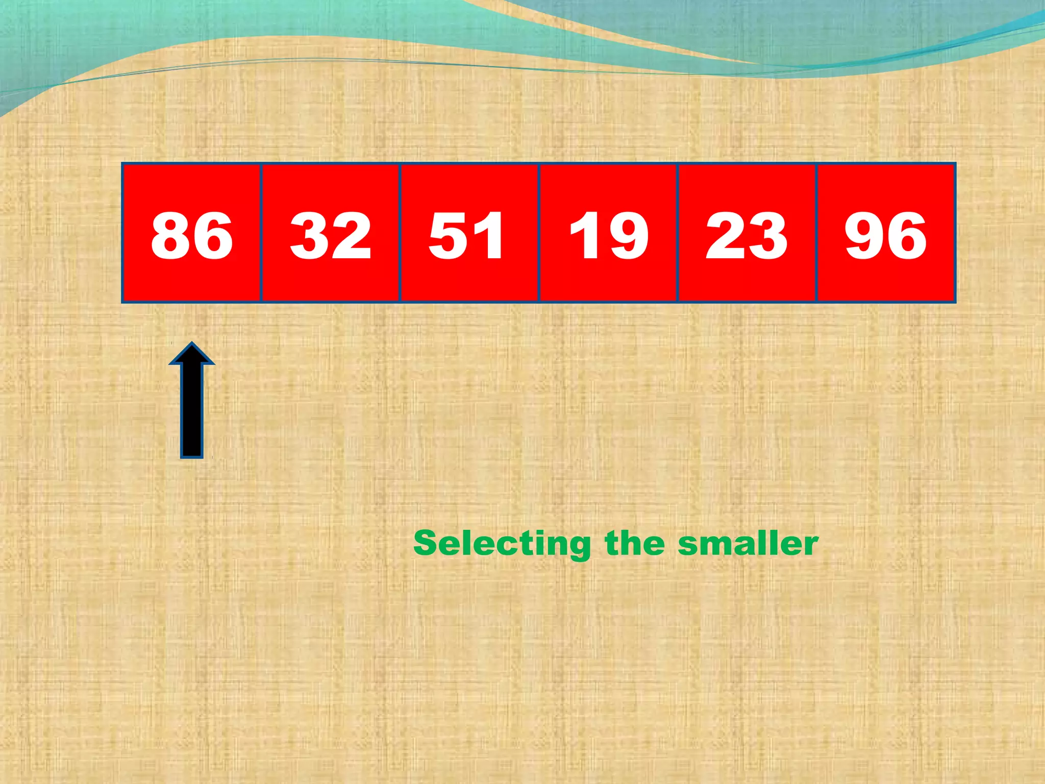 86 32 961951 23
Selecting the smaller
 