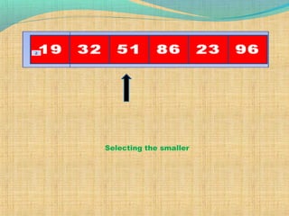 Selecting the smaller
 
