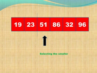 19 23 968651 32
Selecting the smaller
 