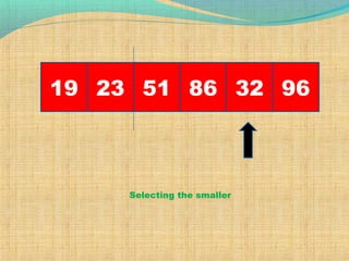 19 23 968651 32
Selecting the smaller
 