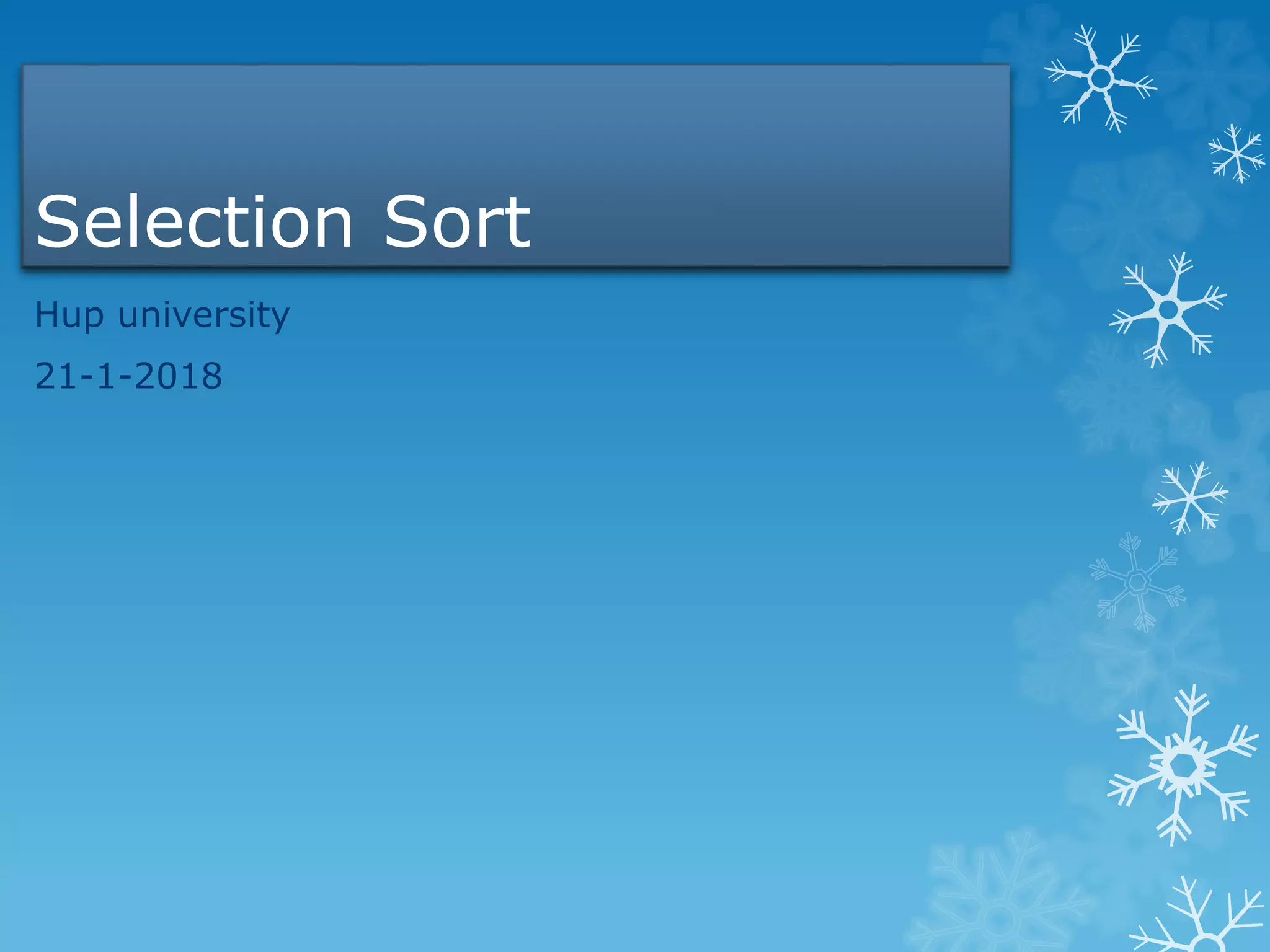 Selection sort | PPT