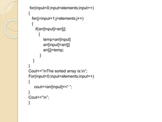 Selection sort and insertion sort | PPTX | Programming Languages ...