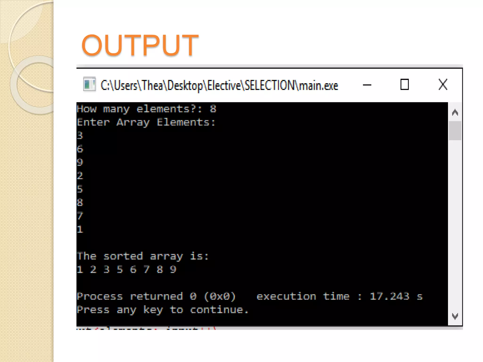 OUTPUT
 