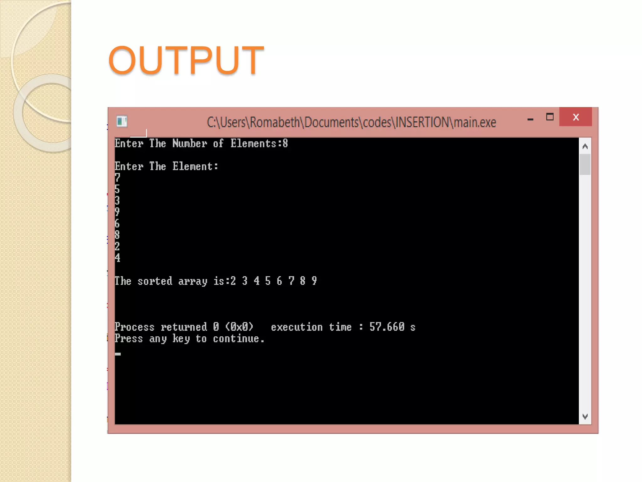 OUTPUT
 