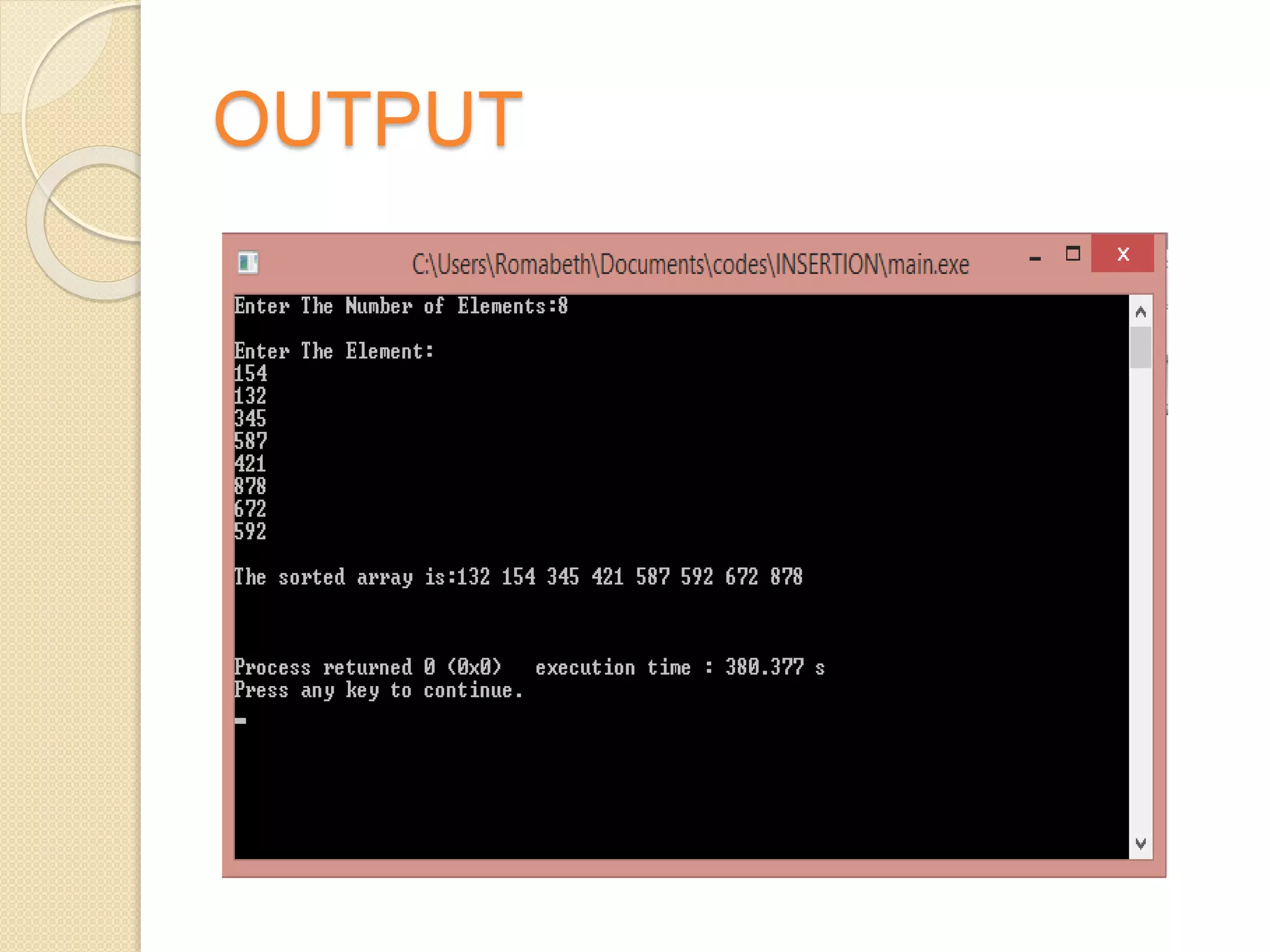 OUTPUT
 