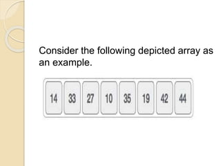 Consider the following depicted array as
an example.
 