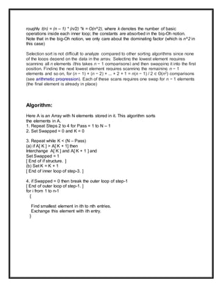 Selection sort lab mannual | DOCX | Programming Languages | Computing