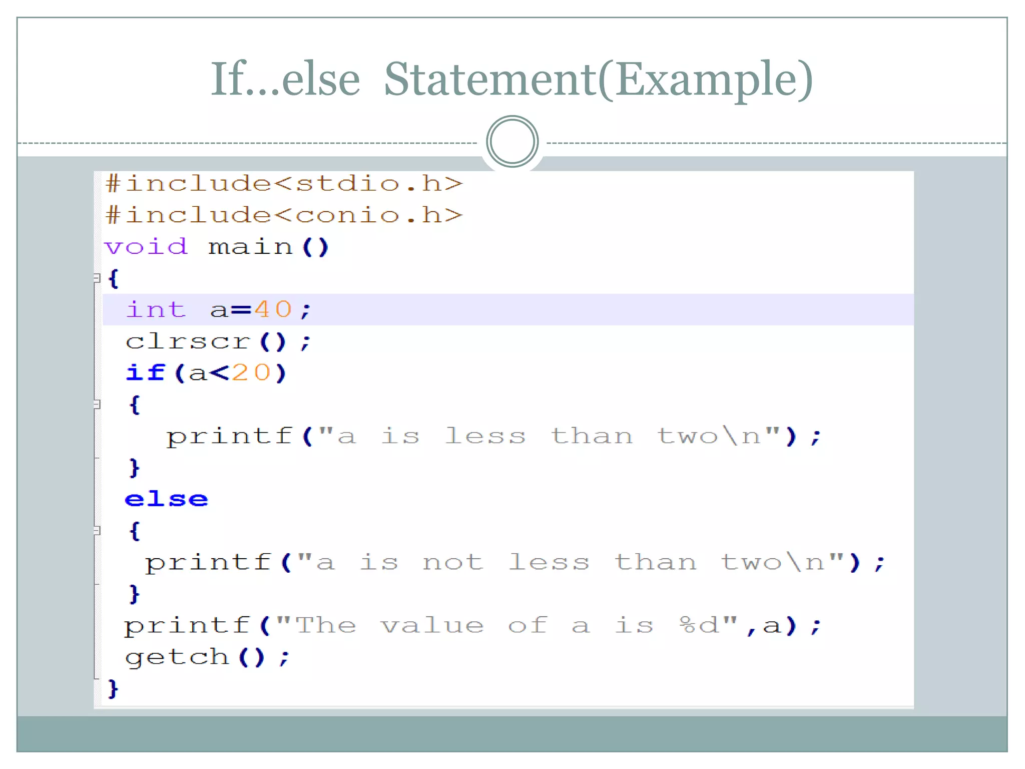 If…else Statement(Example) 