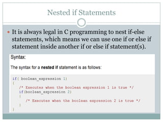 Selection Statements in C Programming | PPTX | Programming Languages ...