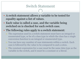 Selection Statements in C Programming | PPTX