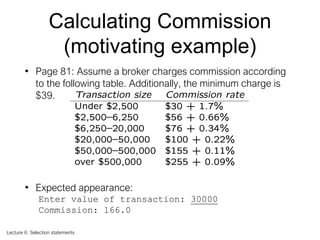 Selection Statements of the pogramming language C99 | PDF