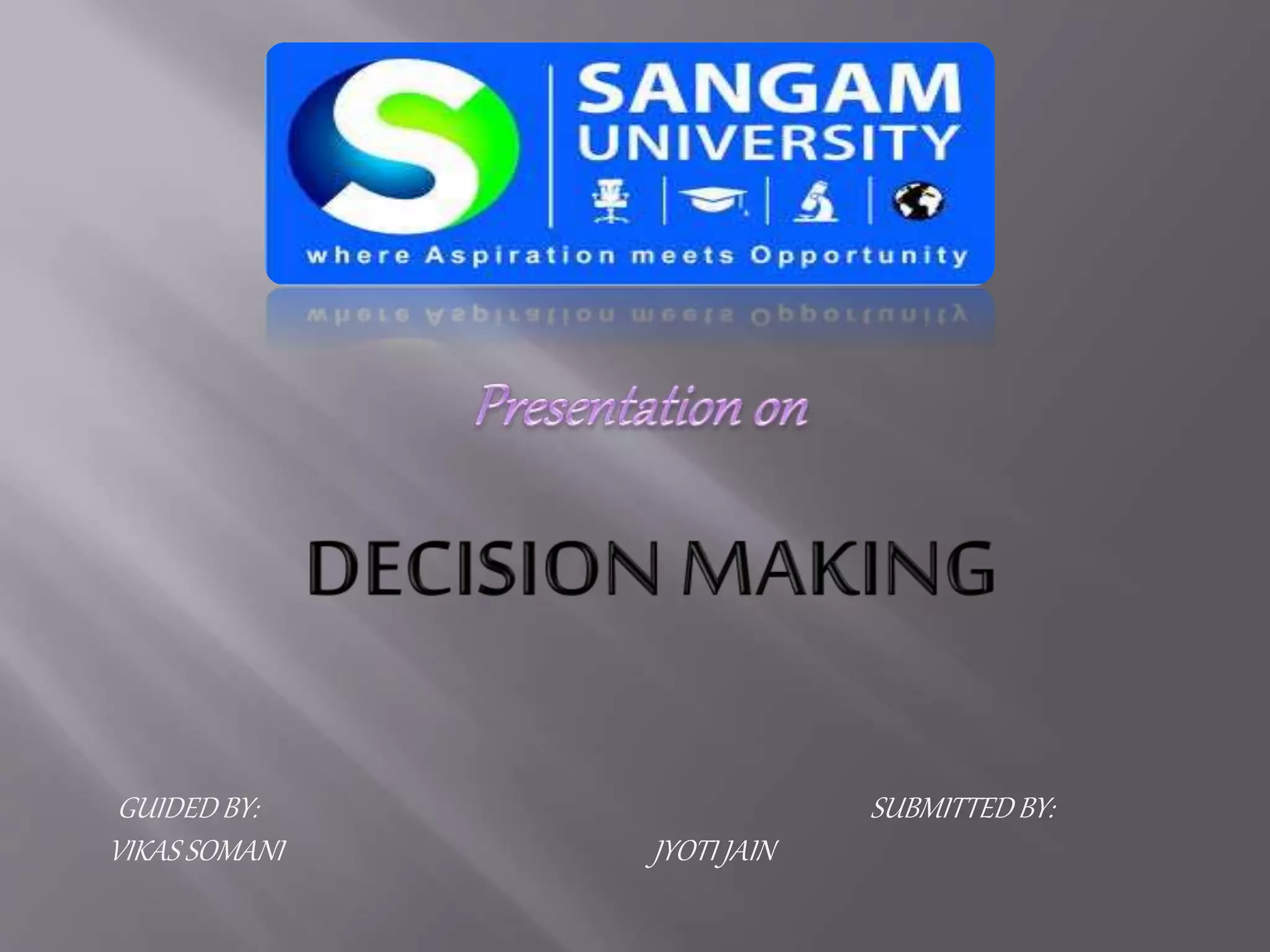 GUIDEDBY: SUBMITTEDBY:
VIKAS SOMANI JYOTI JAIN
 