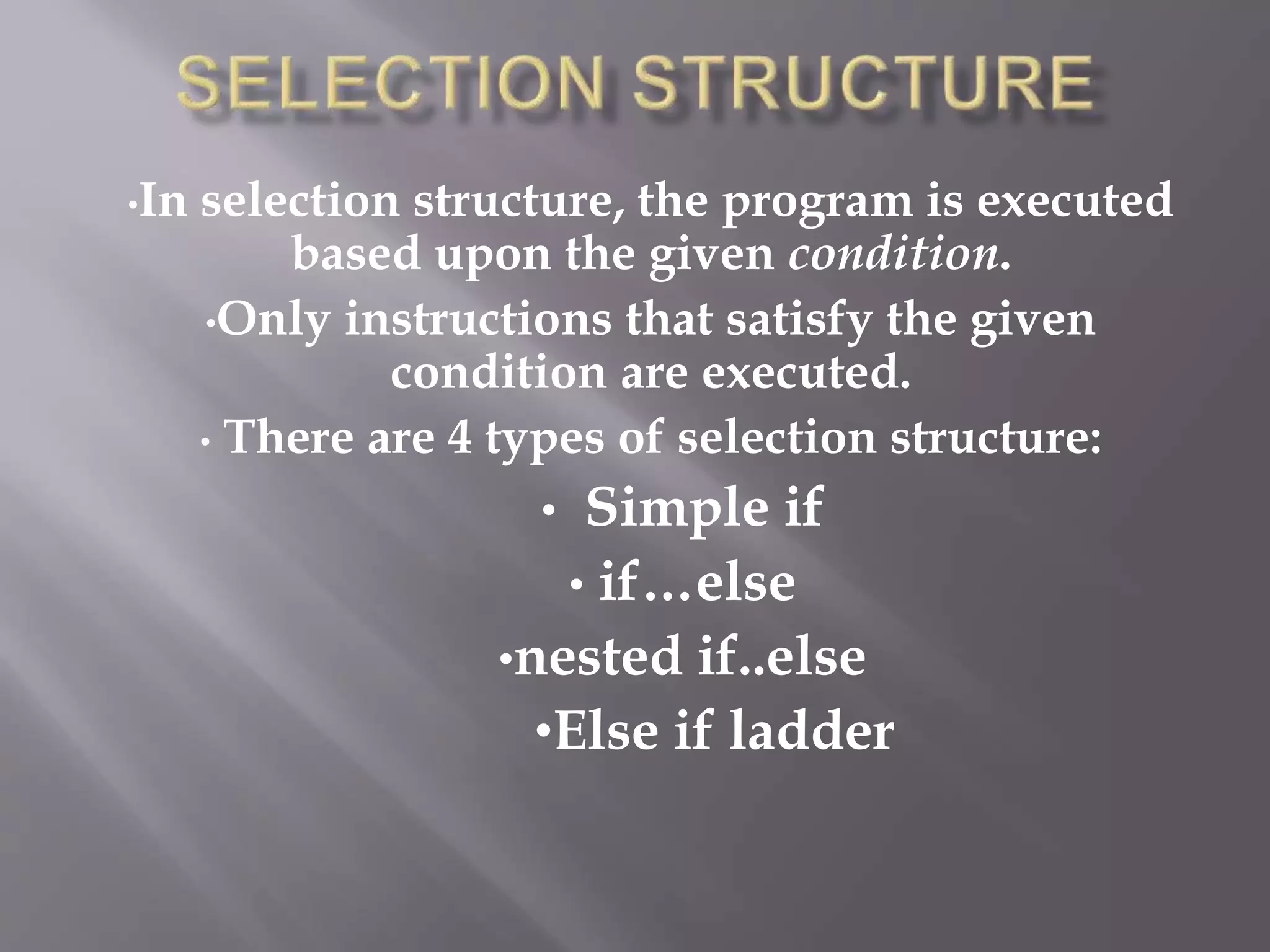 Selection structure | PPT