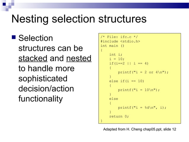The Three Basic Selection Structures in C++ Programming Concepts