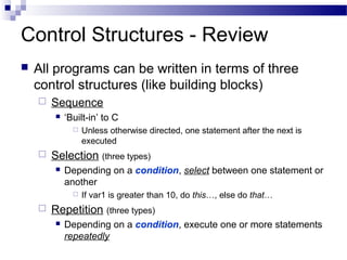 The Three Basic Selection Structures in C++ Programming Concepts | PPT