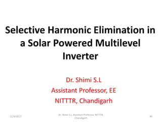 Selective harmonic elimination in a solar powered multilevel inverter | PDF
