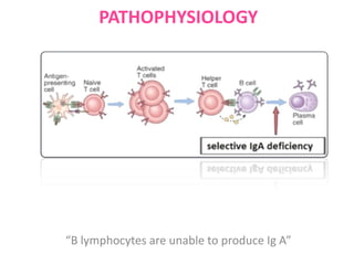 PATHOPHYSIOLOGY

“B lymphocytes are unable to produce Ig A”

 