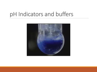 pH Indicators and buffers
 