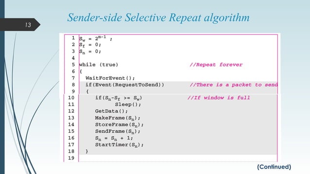Selective repeat protocol | PPT | Computer Networking | Computing