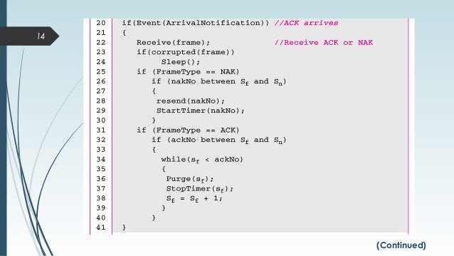 Selective repeat protocol