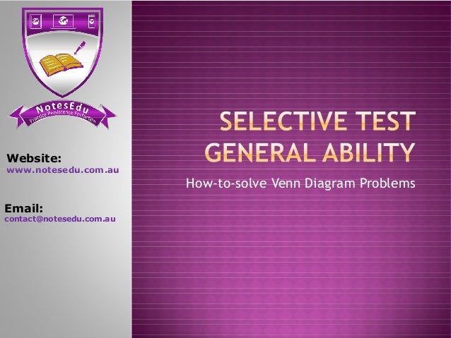 selective test general ability how to solve problems with venn diagram tests