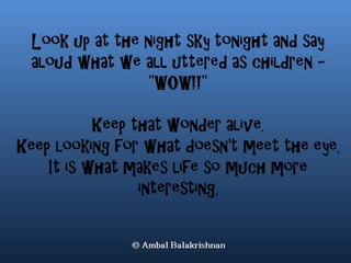 Quotes from Ambal Balakrishnan's Blog - Part 1