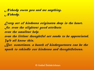 Quotes from Ambal Balakrishnan's Blog - Part 1