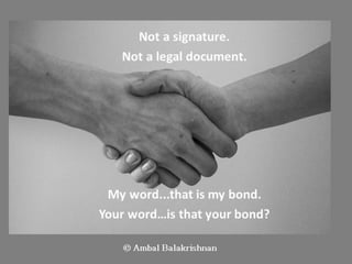 Quotes from Ambal Balakrishnan's Blog - Part 1