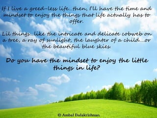 Quotes from Ambal Balakrishnan's Blog - Part 1
