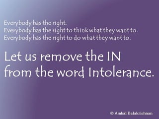 Quotes from Ambal Balakrishnan's Blog - Part 1