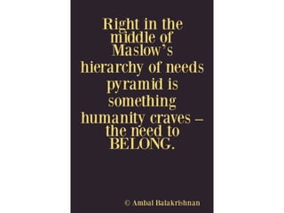 Quotes from Ambal Balakrishnan's Blog - Part 1
