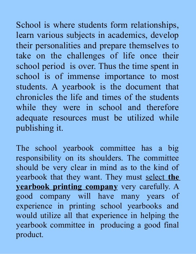 select the yearbook printing company very carefully