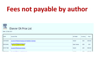 Fees not payable by author
 